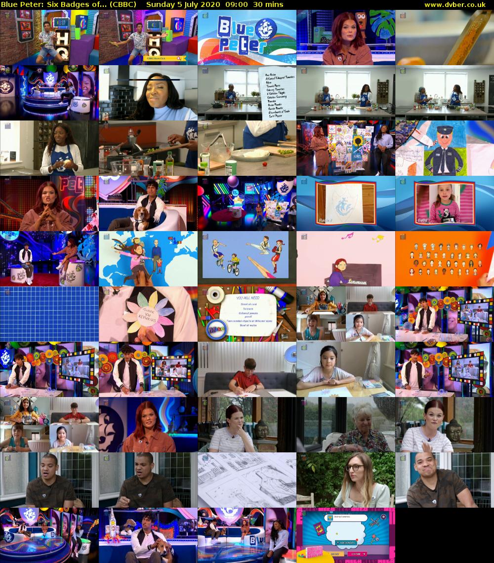 Blue Peter: Six Badges of... (CBBC) Sunday 5 July 2020 09:00 - 09:30