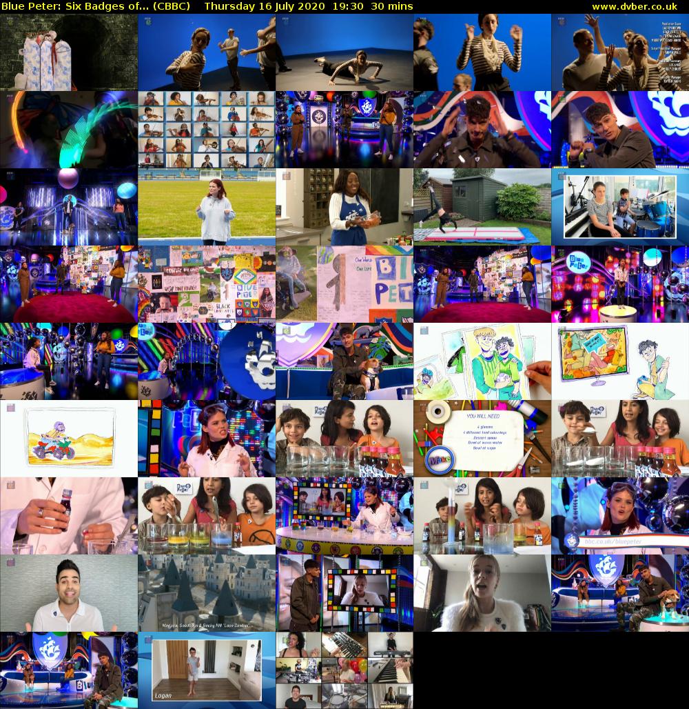 Blue Peter: Six Badges of... (CBBC) Thursday 16 July 2020 19:30 - 20:00