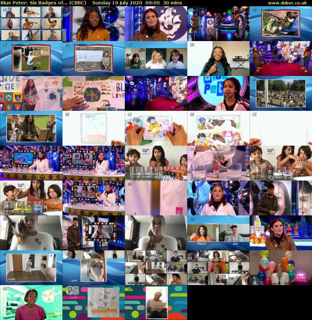 Blue Peter: Six Badges of... (CBBC) Sunday 19 July 2020 09:00 - 09:30