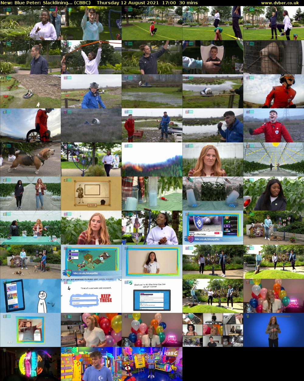 Blue Peter: Slacklining... (CBBC) Thursday 12 August 2021 17:00 - 17:30