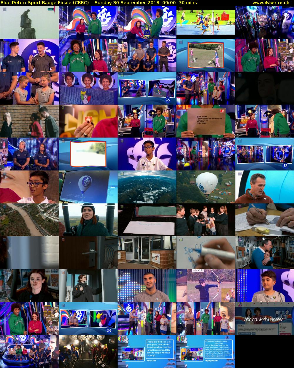 Blue Peter: Sport Badge Finale (CBBC) Sunday 30 September 2018 09:00 - 09:30