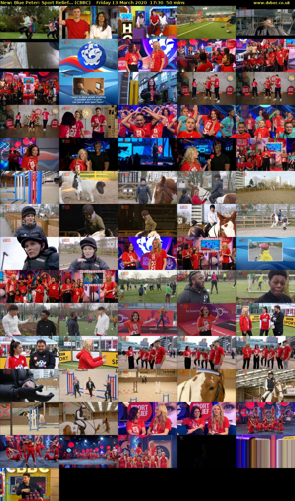 Blue Peter: Sport Relief... (CBBC) Friday 13 March 2020 17:30 - 18:20
