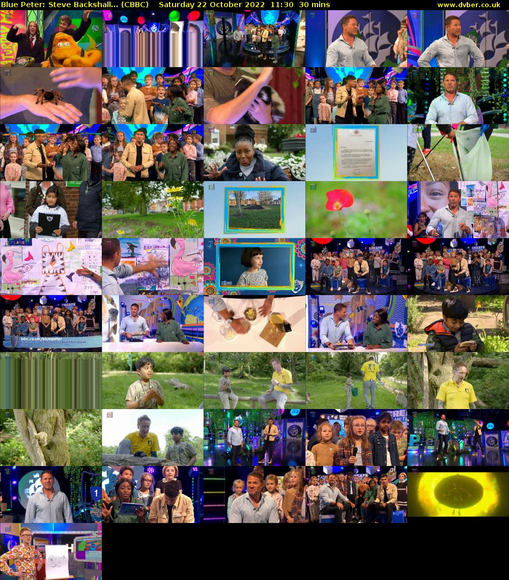 Blue Peter: Steve Backshall... (CBBC) Saturday 22 October 2022 11:30 - 12:00