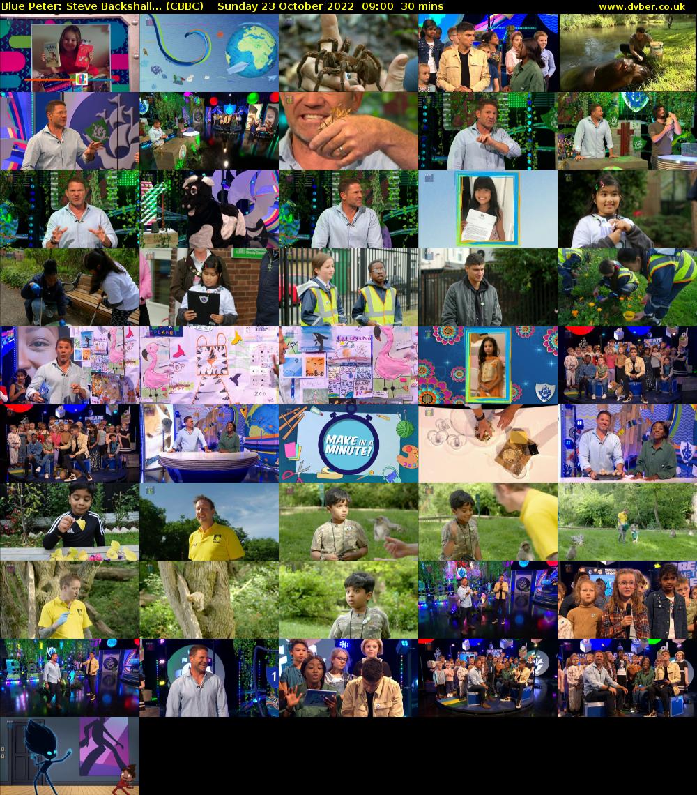 Blue Peter: Steve Backshall... (CBBC) Sunday 23 October 2022 09:00 - 09:30