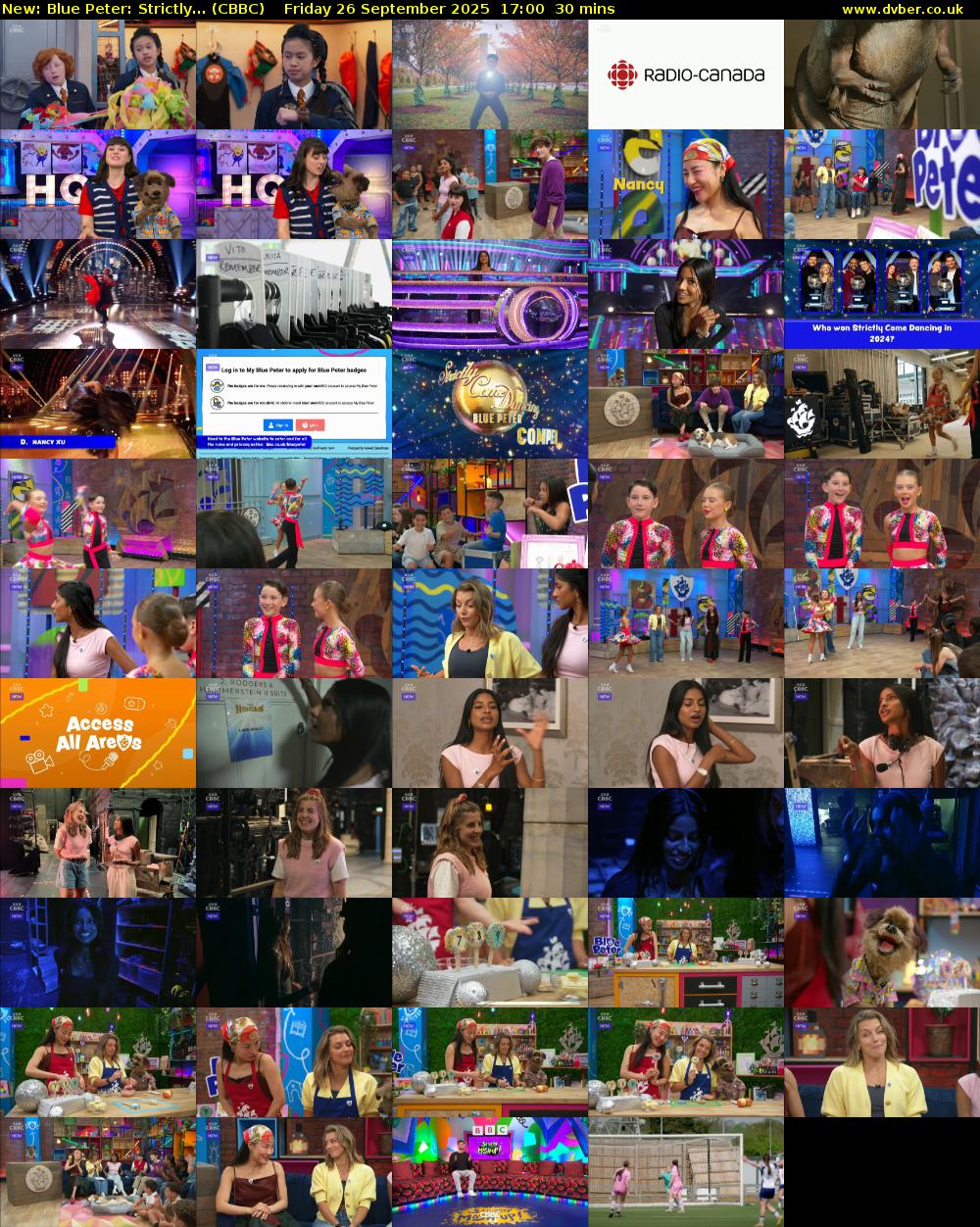 Blue Peter: Strictly... (CBBC) Friday 26 September 2025 17:00 - 17:30