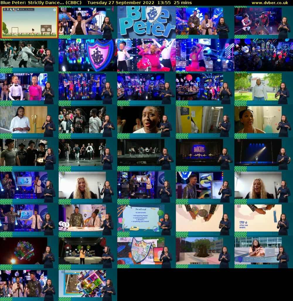 Blue Peter: Strictly Dance... (CBBC) Tuesday 27 September 2022 13:55 - 14:20