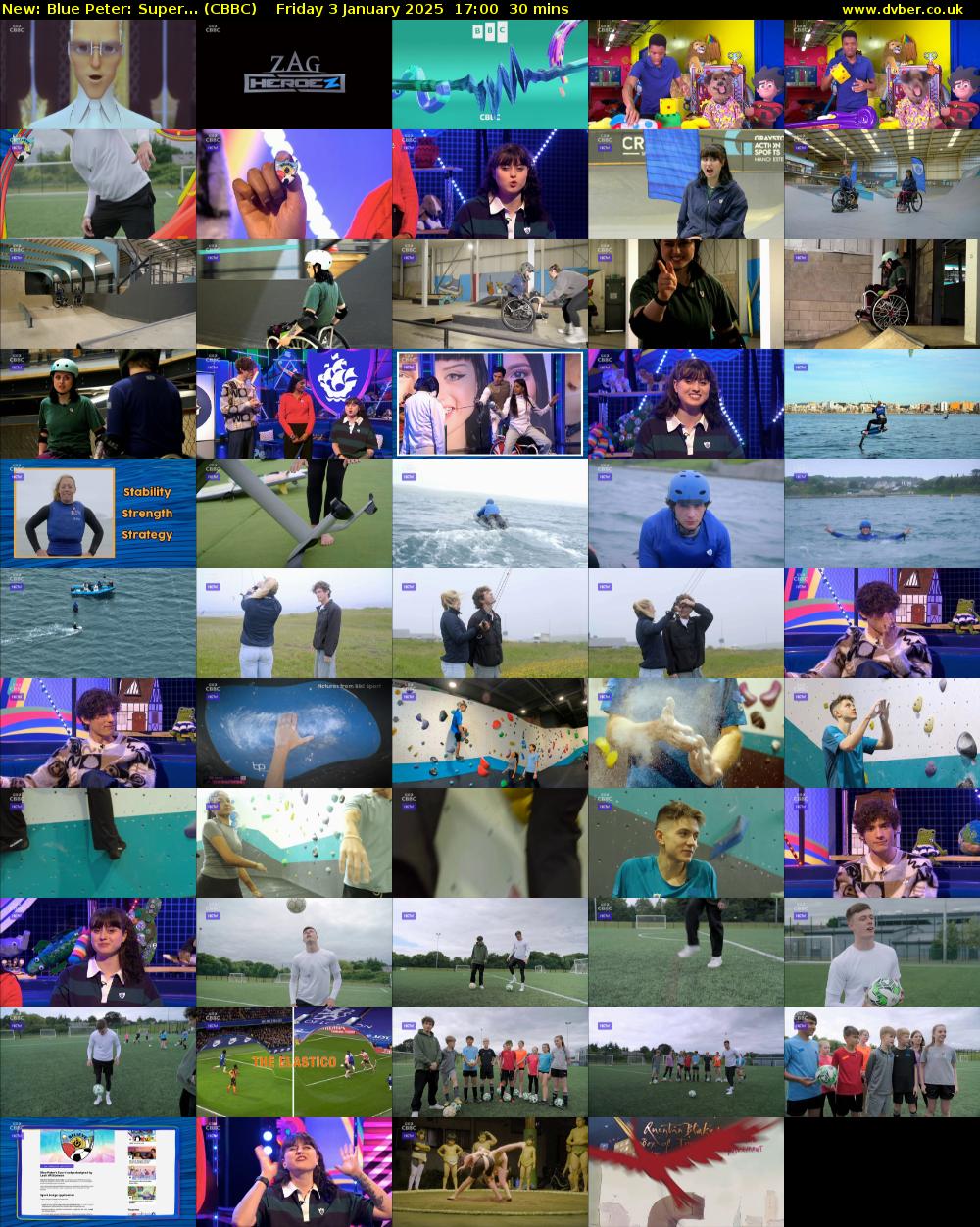 Blue Peter: Super... (CBBC) Friday 3 January 2025 17:00 - 17:30