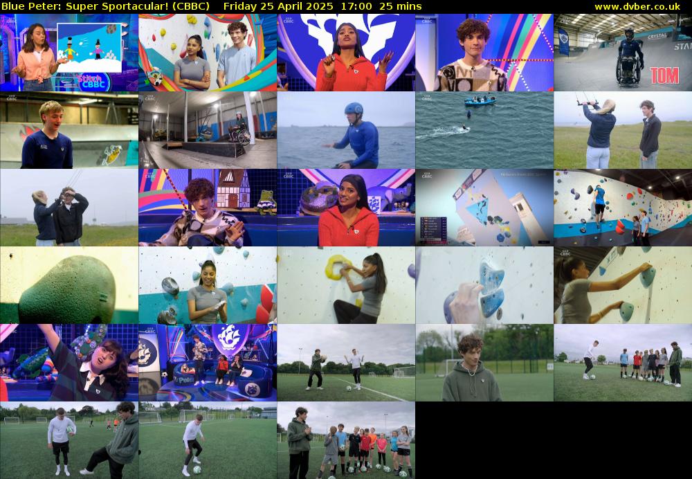 Blue Peter: Super Sportacular! (CBBC) Friday 25 April 2025 17:00 - 17:25