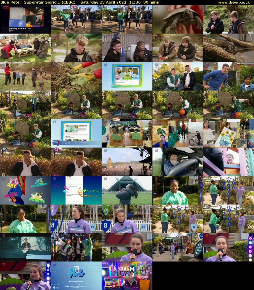 Blue Peter: Superstar Sigrid... (CBBC) Saturday 23 April 2022 11:30 - 12:00