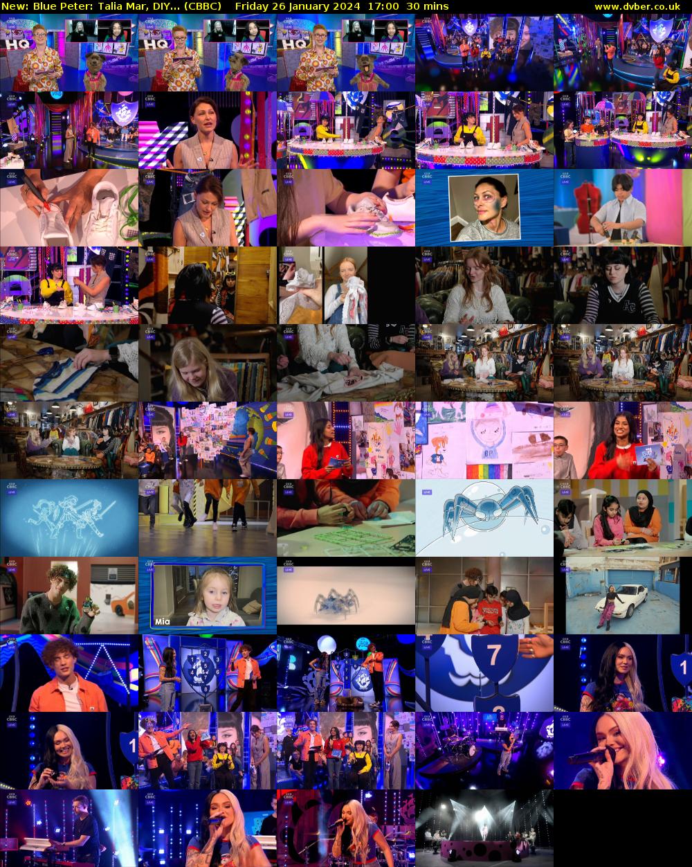 Blue Peter: Talia Mar, DIY... (CBBC) Friday 26 January 2024 17:00 - 17:30