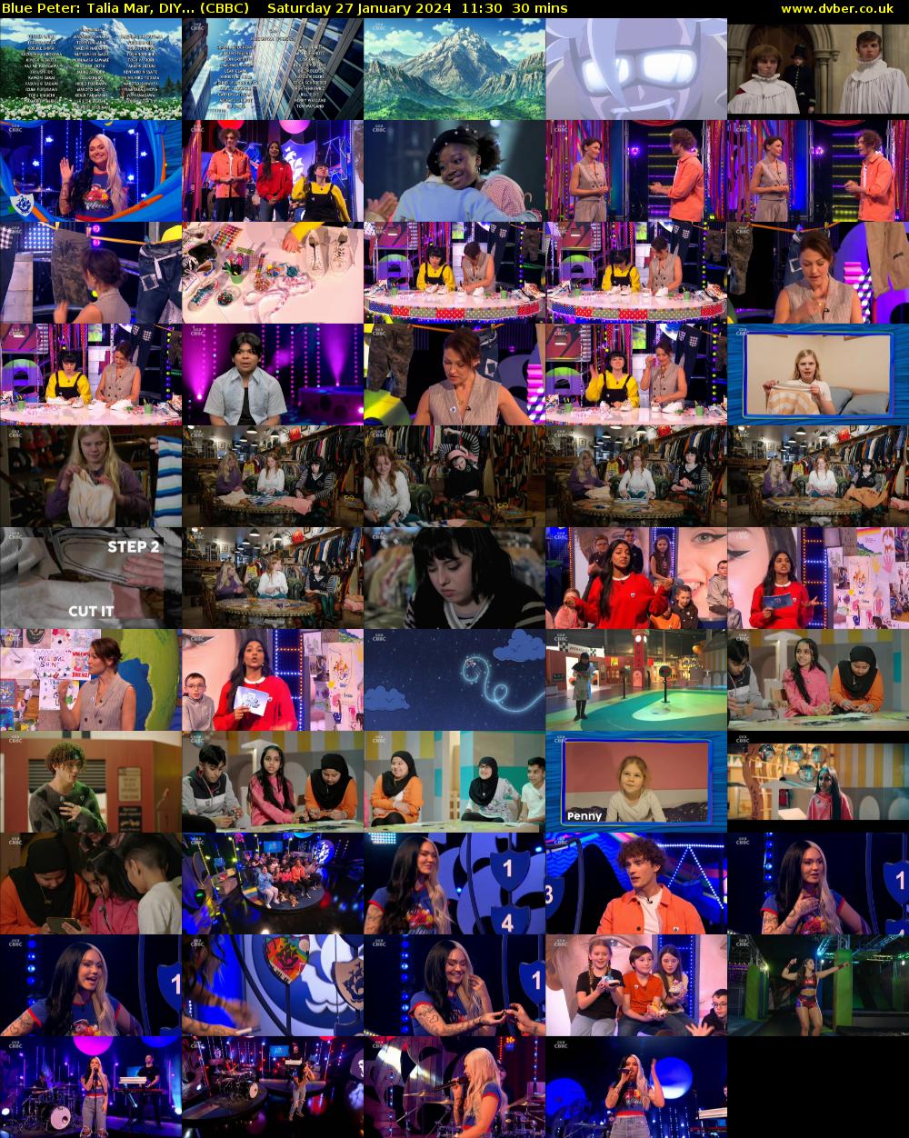 Blue Peter: Talia Mar, DIY... (CBBC) Saturday 27 January 2024 11:30 - 12:00