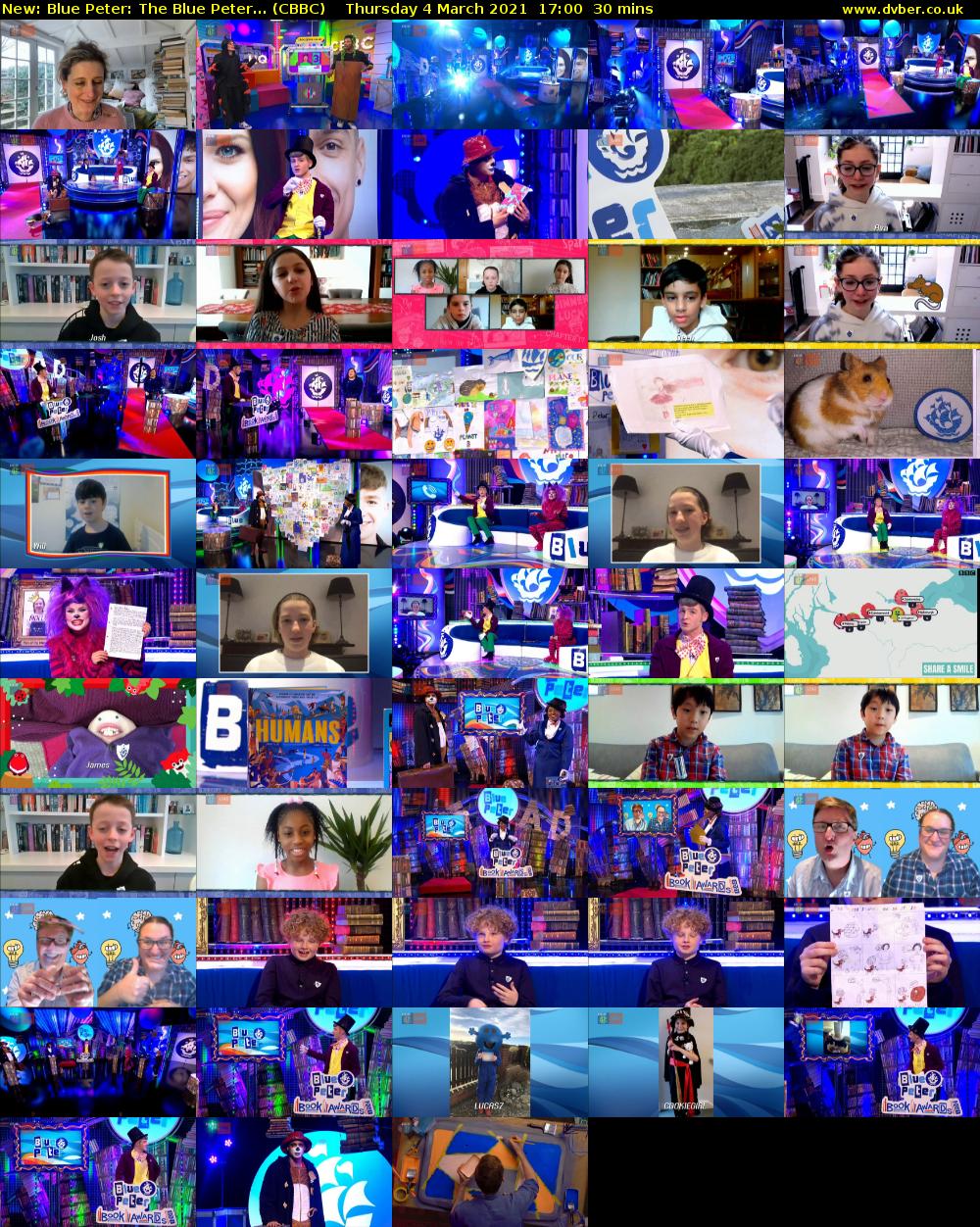 Blue Peter: The Blue Peter... (CBBC) Thursday 4 March 2021 17:00 - 17:30