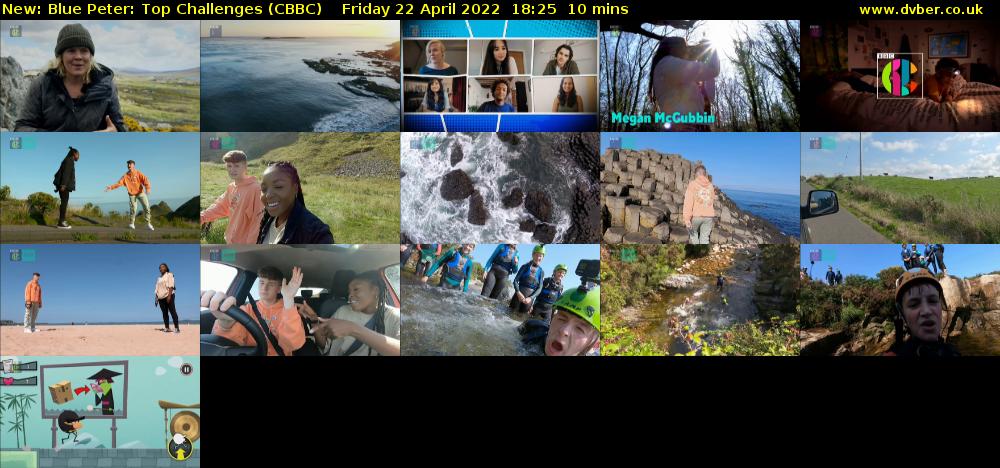 Blue Peter: Top Challenges (CBBC) Friday 22 April 2022 18:25 - 18:35