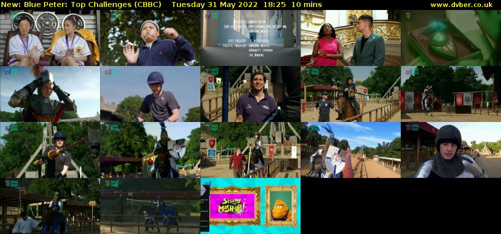 Blue Peter: Top Challenges (CBBC) Tuesday 31 May 2022 18:25 - 18:35