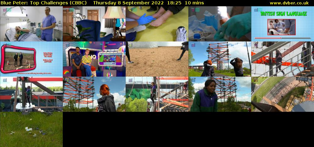 Blue Peter: Top Challenges (CBBC) Thursday 8 September 2022 18:25 - 18:35