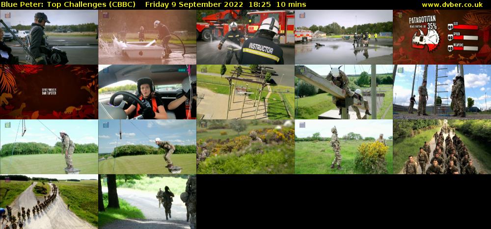 Blue Peter: Top Challenges (CBBC) Friday 9 September 2022 18:25 - 18:35