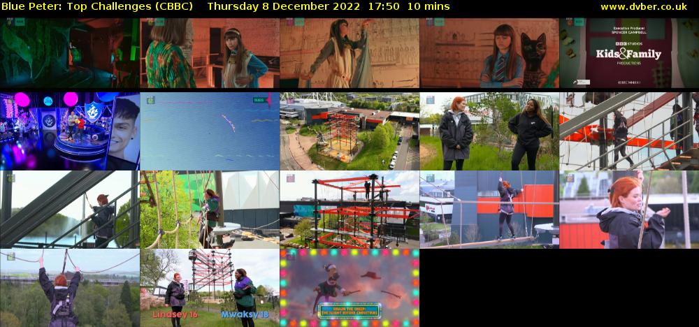 Blue Peter: Top Challenges (CBBC) Thursday 8 December 2022 17:50 - 18:00