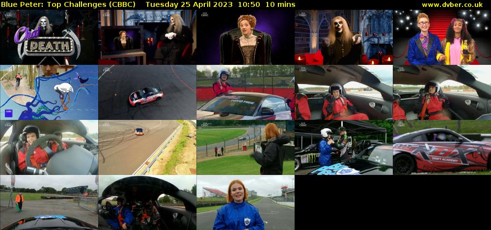 Blue Peter: Top Challenges (CBBC) Tuesday 25 April 2023 10:50 - 11:00