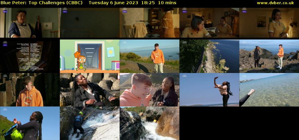 Blue Peter: Top Challenges (CBBC) Tuesday 6 June 2023 18:25 - 18:35