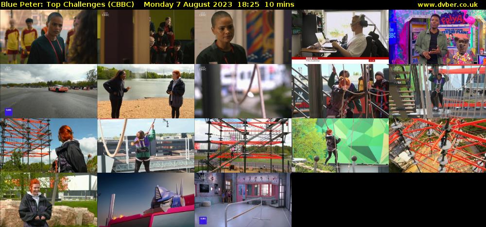 Blue Peter: Top Challenges (CBBC) Monday 7 August 2023 18:25 - 18:35