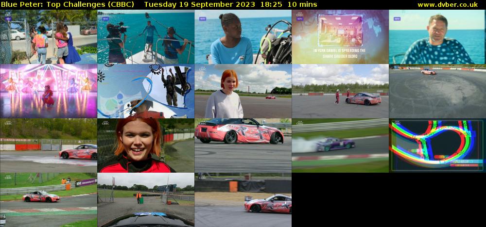Blue Peter: Top Challenges (CBBC) Tuesday 19 September 2023 18:25 - 18:35