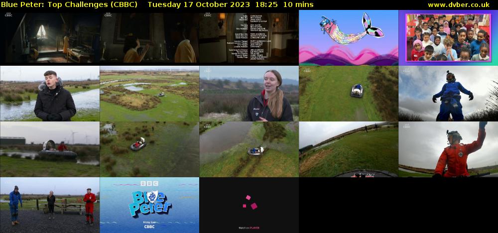 Blue Peter: Top Challenges (CBBC) Tuesday 17 October 2023 18:25 - 18:35
