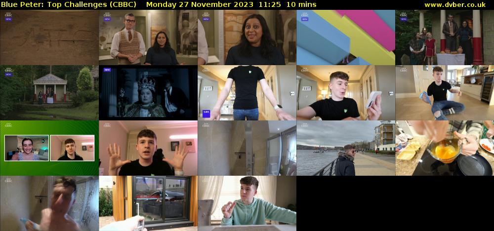 Blue Peter: Top Challenges (CBBC) Monday 27 November 2023 11:25 - 11:35