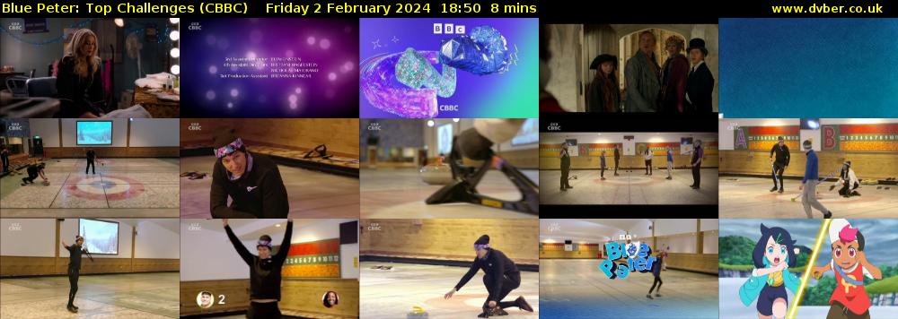 Blue Peter: Top Challenges (CBBC) Friday 2 February 2024 18:50 - 18:58