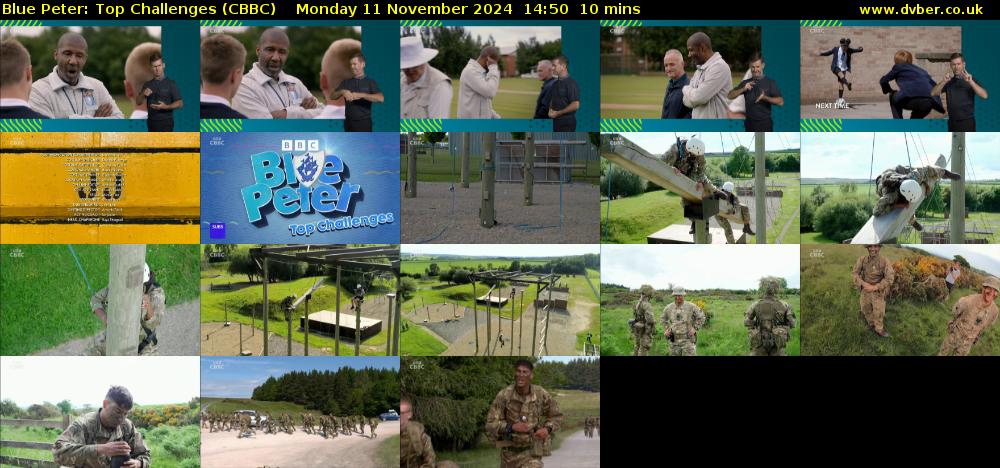 Blue Peter: Top Challenges (CBBC) Monday 11 November 2024 14:50 - 15:00