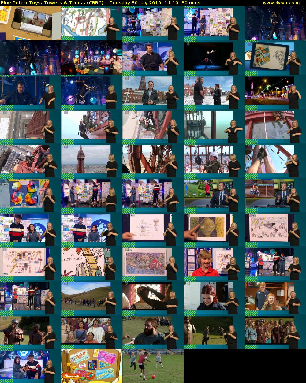 Blue Peter: Toys, Towers & Time... (CBBC) Tuesday 30 July 2019 14:10 - 14:40