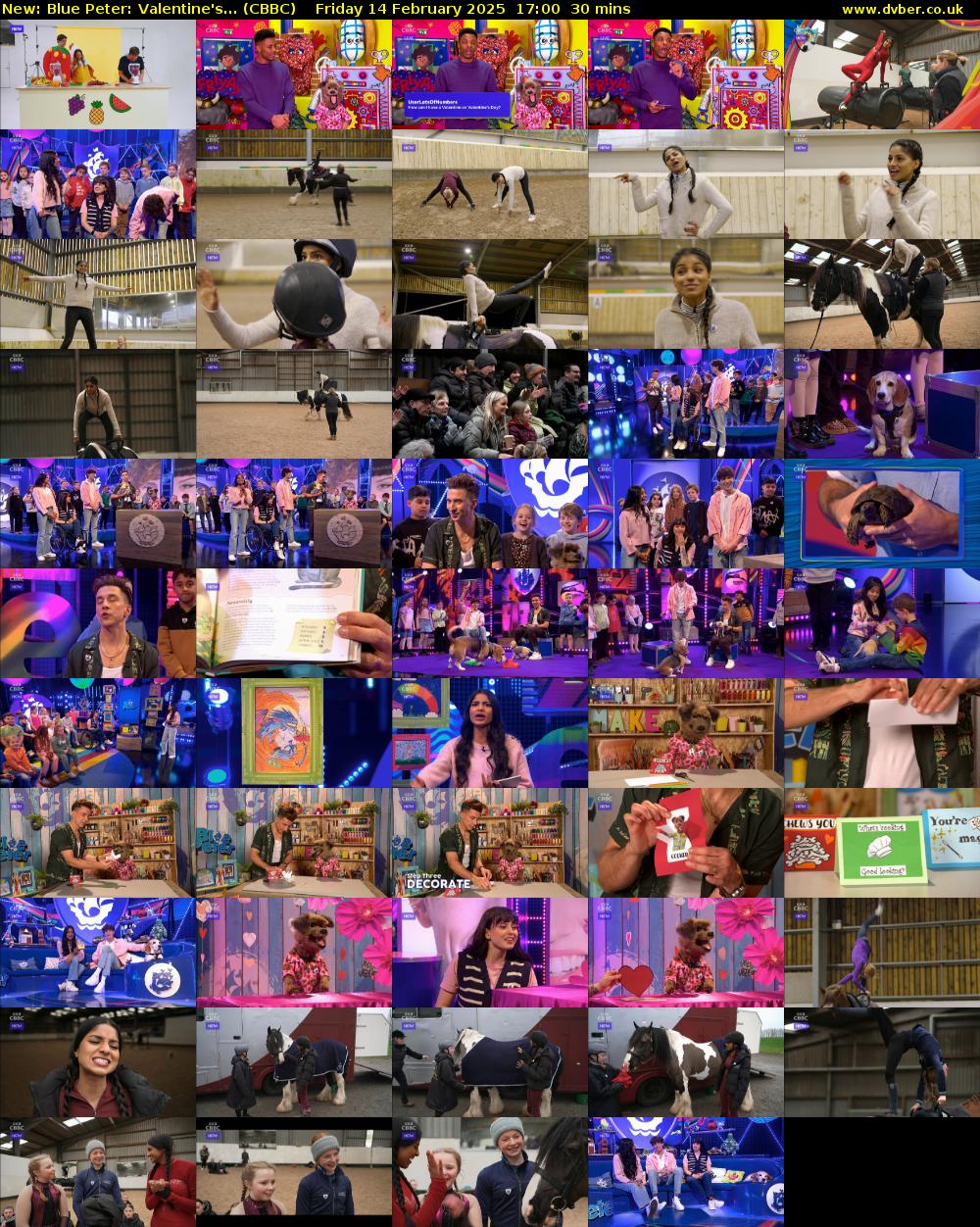 Blue Peter: Valentine's... (CBBC) Friday 14 February 2025 17:00 - 17:30