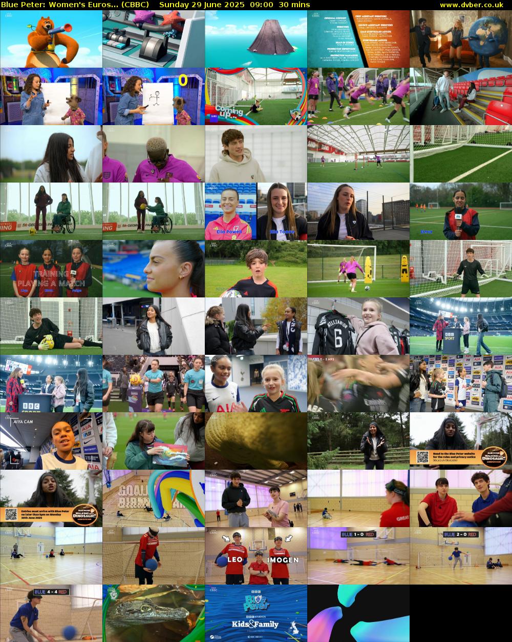 Blue Peter: Women's Euros... (CBBC) Sunday 29 June 2025 09:00 - 09:30