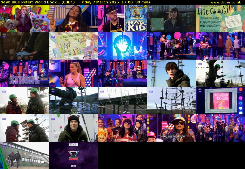 Blue Peter: World Book... (CBBC) Friday 7 March 2025 17:00 - 17:30