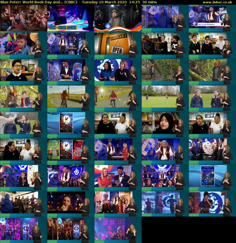 Blue Peter: World Book Day and... (CBBC) Tuesday 10 March 2020 14:25 - 14:55