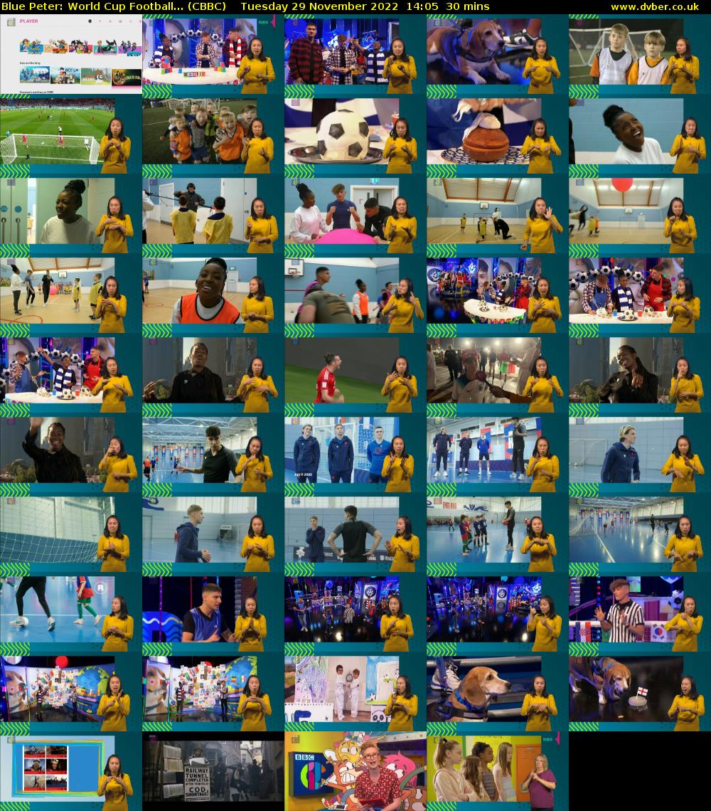 Blue Peter: World Cup Football... (CBBC) Tuesday 29 November 2022 14:05 - 14:35