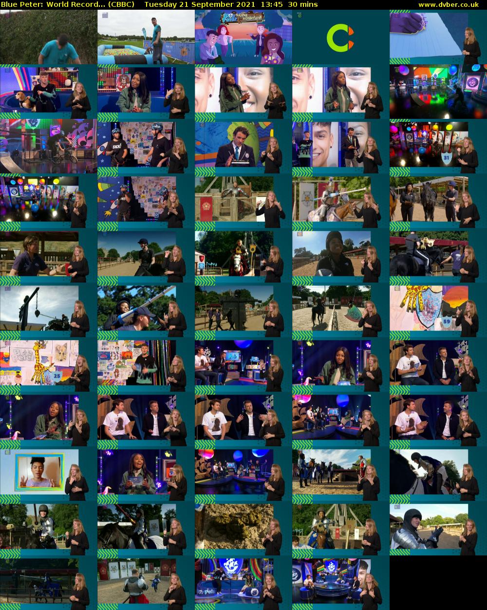 Blue Peter: World Record... (CBBC) Tuesday 21 September 2021 13:45 - 14:15