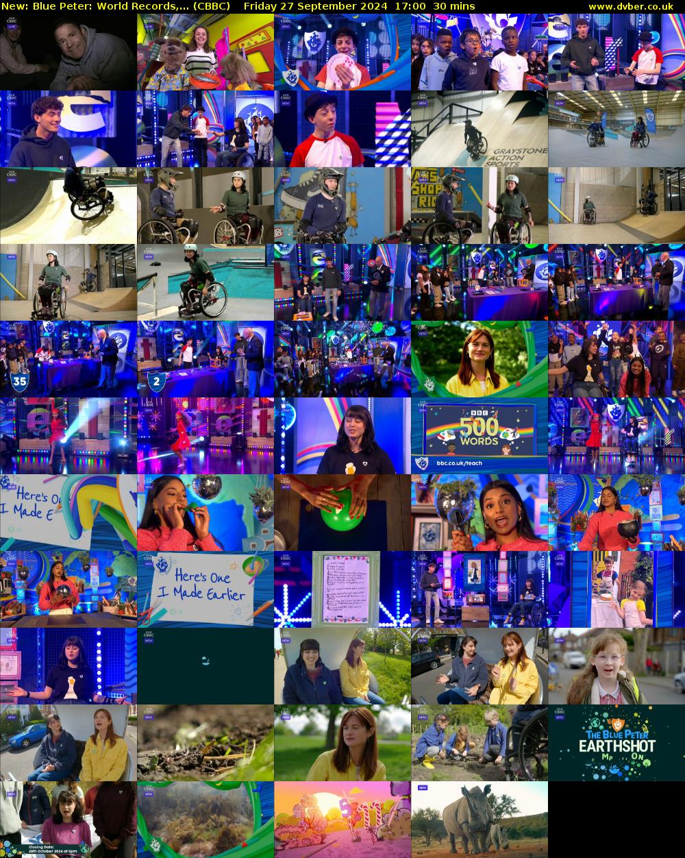 Blue Peter: World Records,... (CBBC) Friday 27 September 2024 17:00 - 17:30