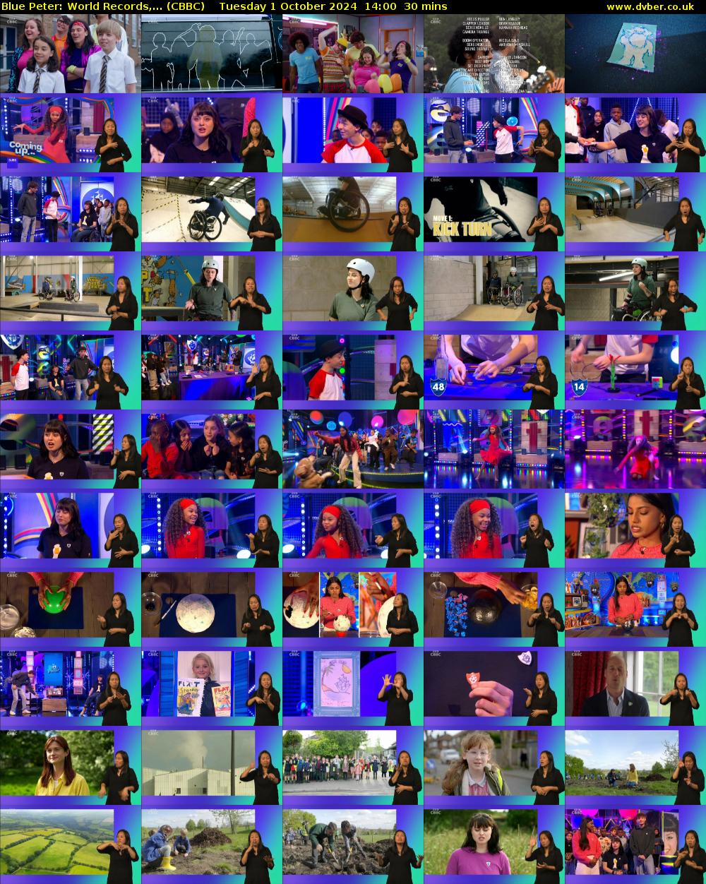 Blue Peter: World Records,... (CBBC) Tuesday 1 October 2024 14:00 - 14:30