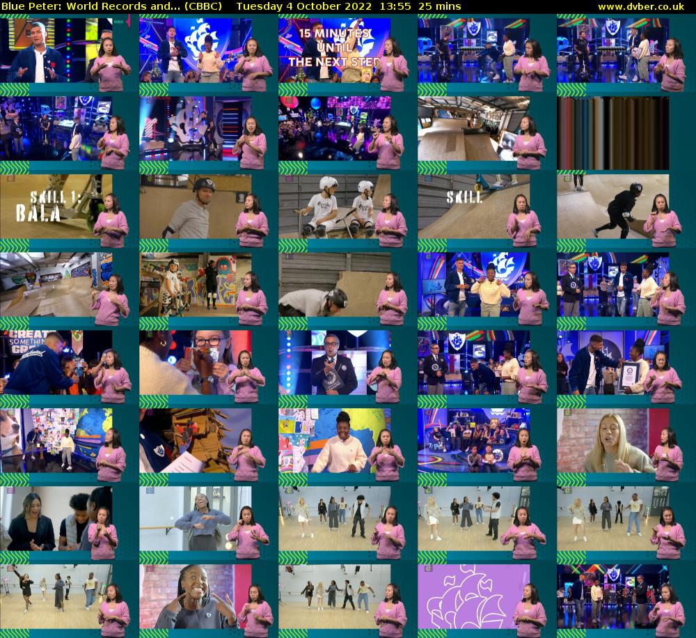 Blue Peter: World Records and... (CBBC) Tuesday 4 October 2022 13:55 - 14:20