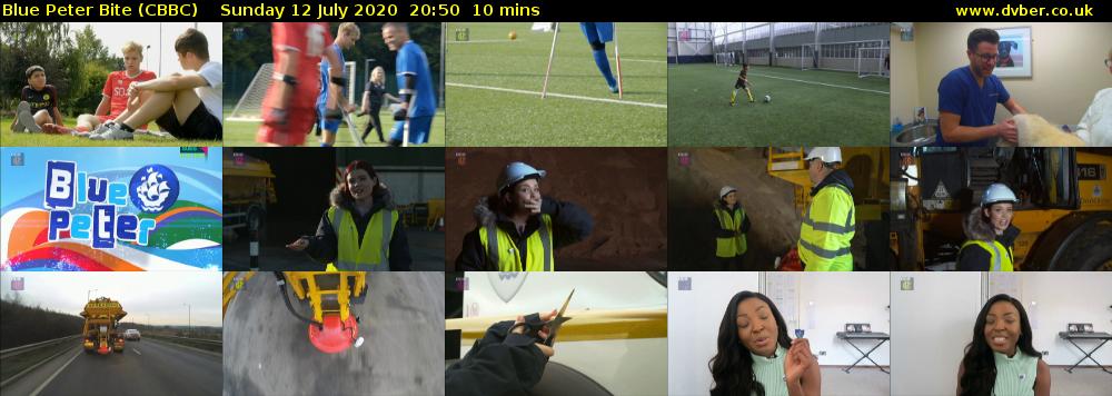 Blue Peter Bite (CBBC) Sunday 12 July 2020 20:50 - 21:00