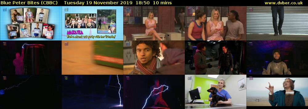 Blue Peter Bites (CBBC) Tuesday 19 November 2019 18:50 - 19:00