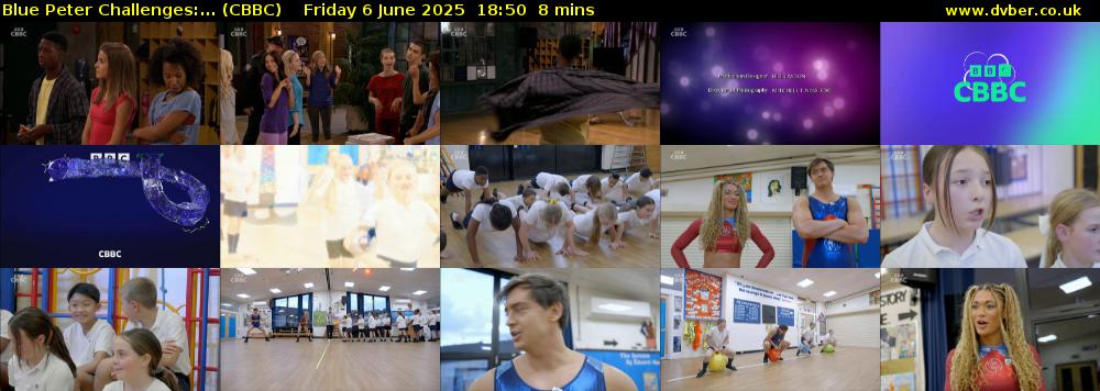 Blue Peter Challenges:... (CBBC) Friday 6 June 2025 18:50 - 18:58