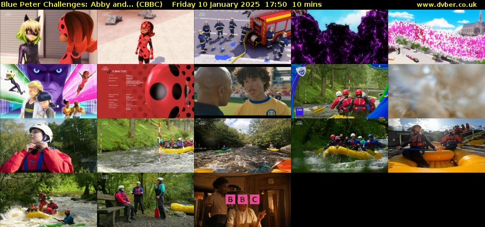 Blue Peter Challenges: Abby and... (CBBC) Friday 10 January 2025 17:50 - 18:00
