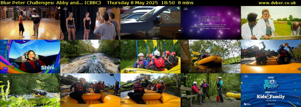 Blue Peter Challenges: Abby and... (CBBC) Thursday 8 May 2025 18:50 - 18:58