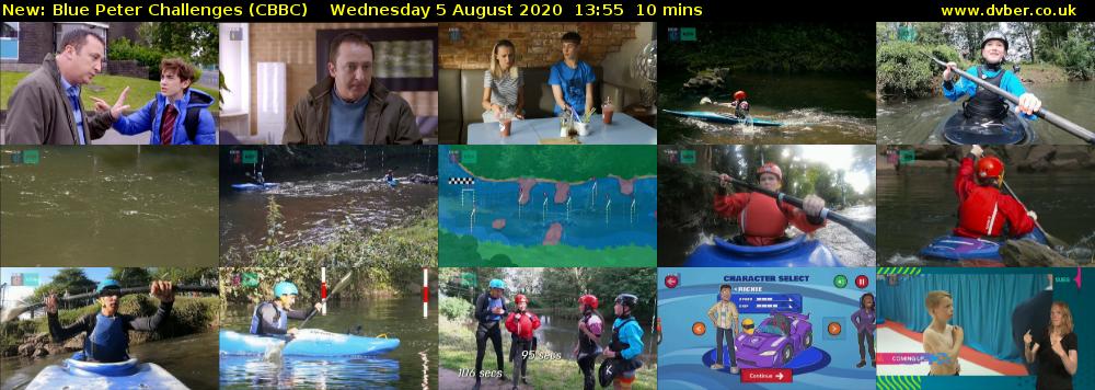 Blue Peter Challenges (CBBC) Wednesday 5 August 2020 13:55 - 14:05
