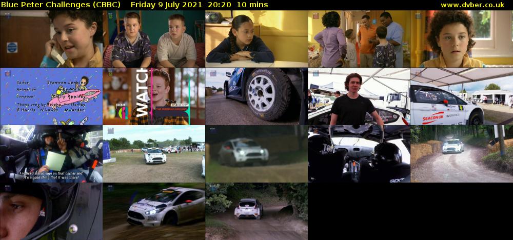 Blue Peter Challenges (CBBC) Friday 9 July 2021 20:20 - 20:30