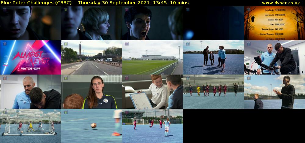Blue Peter Challenges (CBBC) Thursday 30 September 2021 13:45 - 13:55
