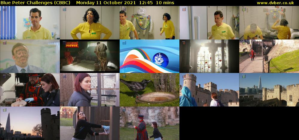 Blue Peter Challenges (CBBC) Monday 11 October 2021 12:45 - 12:55