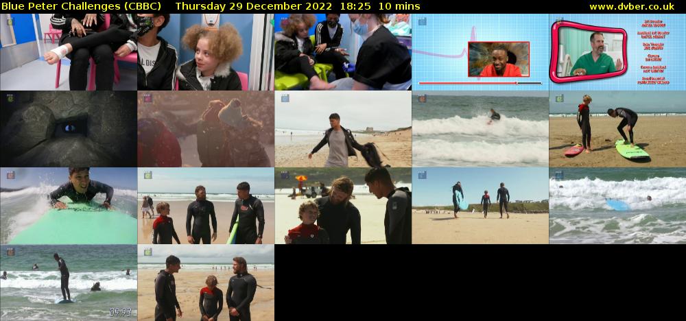 Blue Peter Challenges (CBBC) Thursday 29 December 2022 18:25 - 18:35