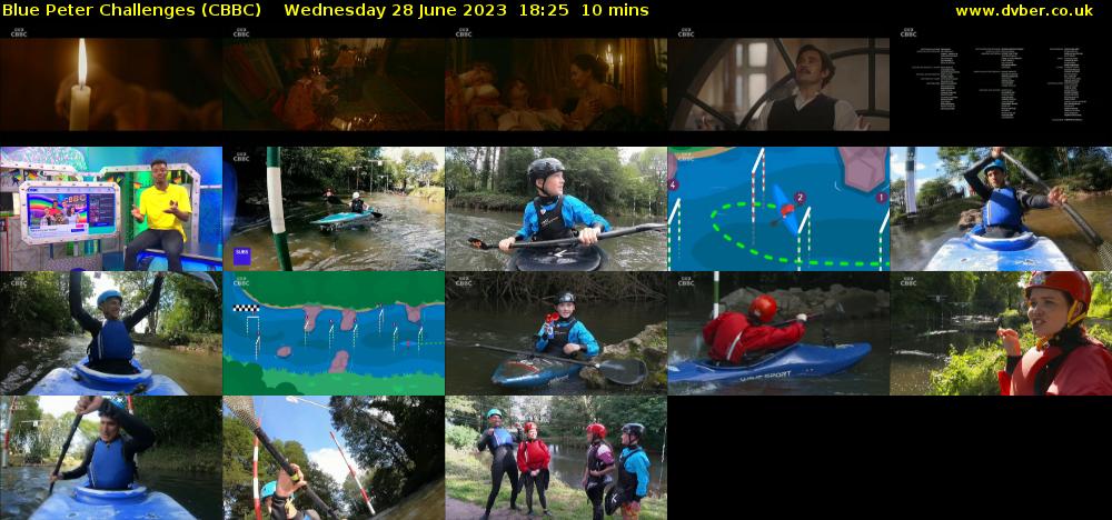 Blue Peter Challenges (CBBC) Wednesday 28 June 2023 18:25 - 18:35